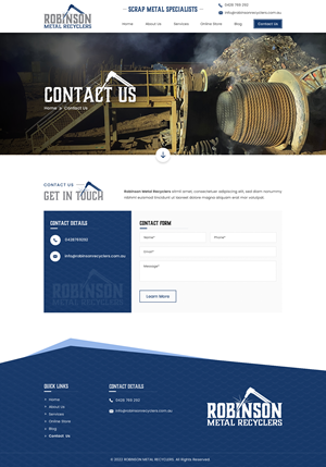 Web Design by Sbss for Robinson Metal Recyclers | Design: #29619899
