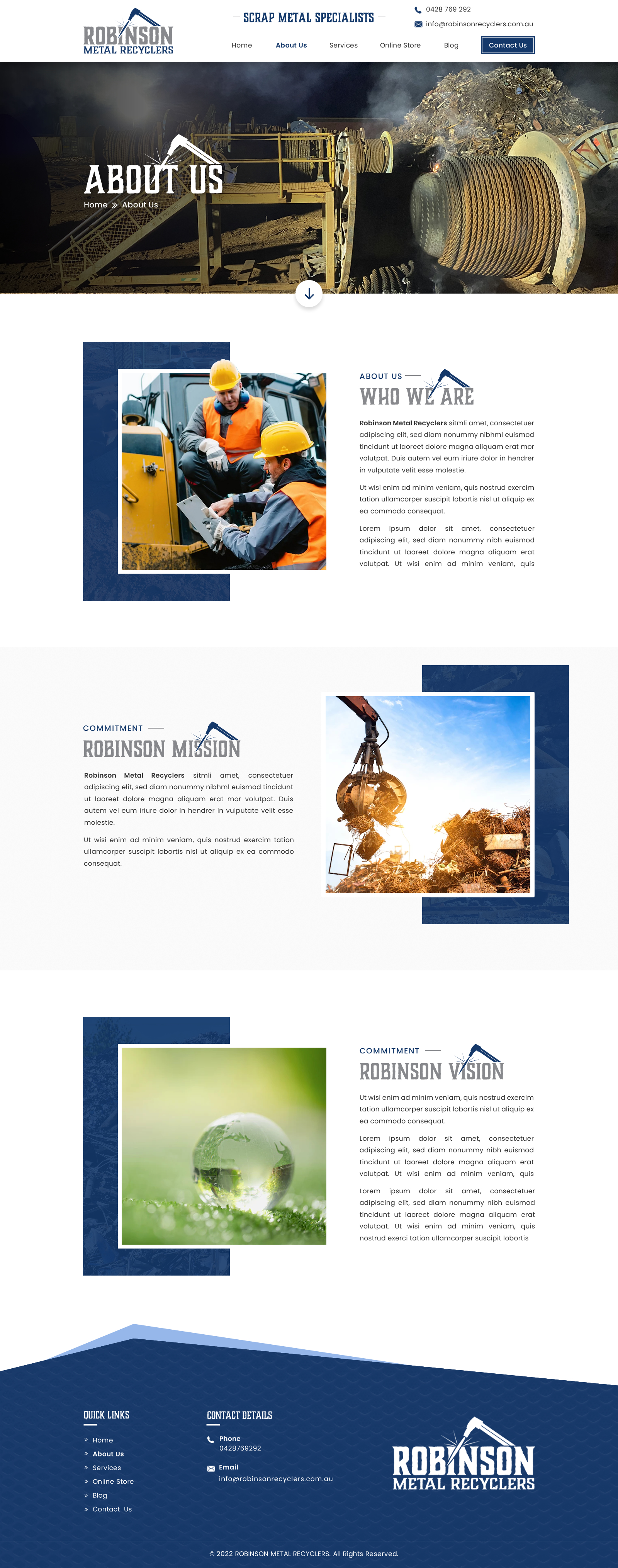 Web Design by Sbss for Robinson Metal Recyclers | Design #29619900