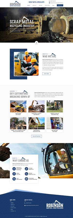 Web Design by Sbss for Robinson Metal Recyclers | Design: #29621226