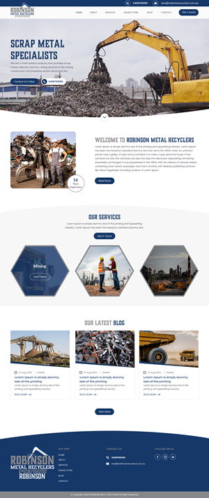 Web Design by rightway for Robinson Metal Recyclers | Design: #29545595