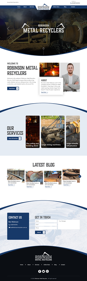Web Design by sai.designer87 for Robinson Metal Recyclers | Design #29545822