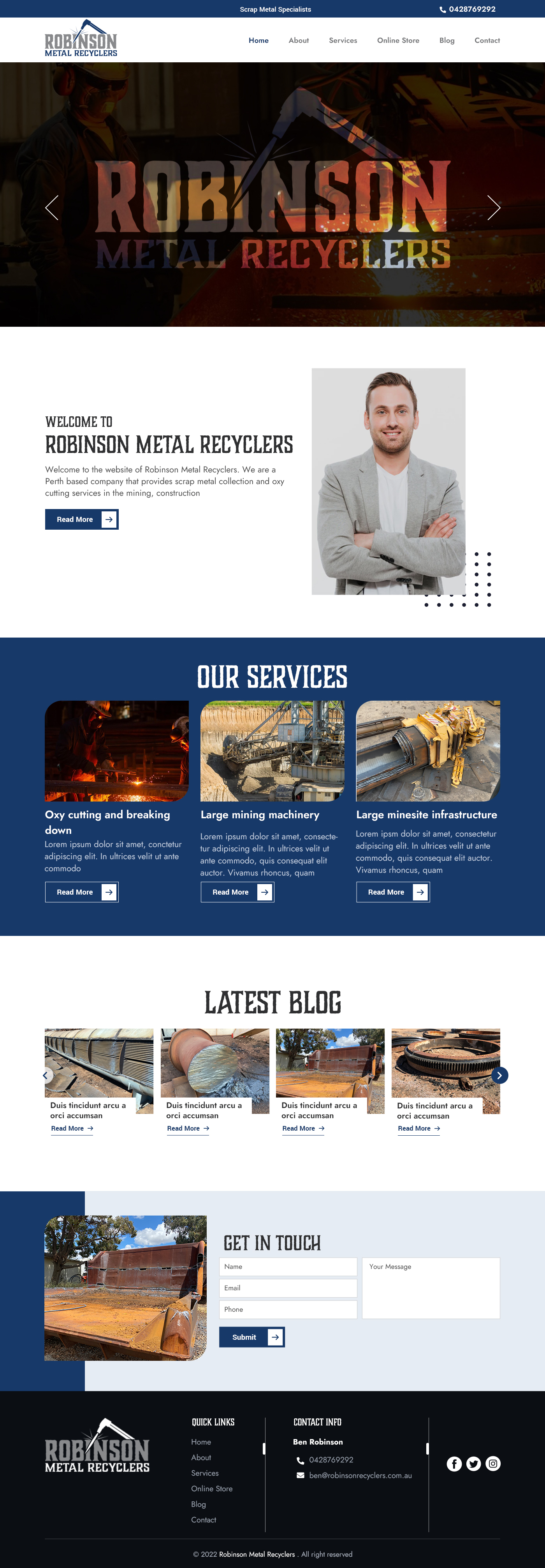 Web-Design von sai.designer87 für Robinson Metal Recyclers | Design #29545823