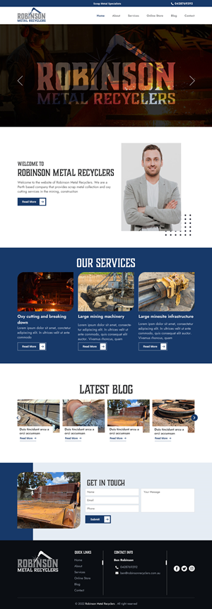 Web Design by sai.designer87 for Robinson Metal Recyclers | Design: #29545823