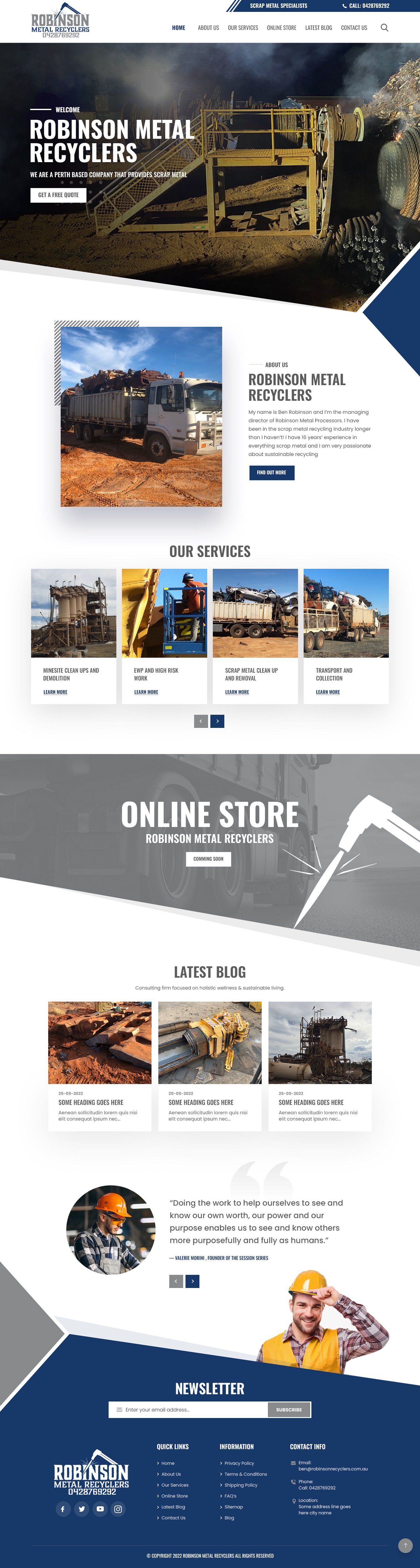 Diseño Web por nzdesigners para Robinson Metal Recyclers | Diseño #29570830