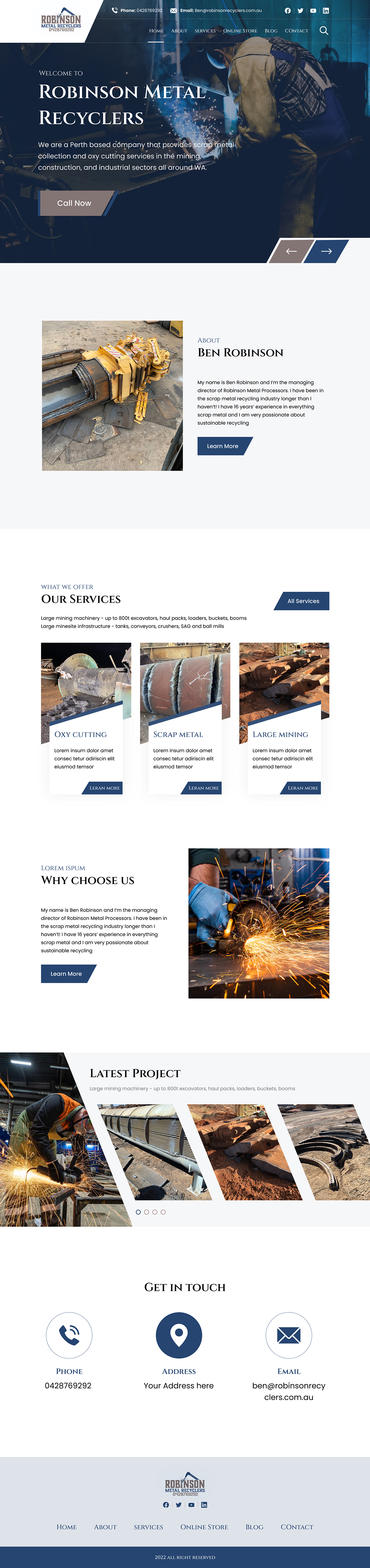 Web Design by Samahir Sharif for Robinson Metal Recyclers | Design #29543301