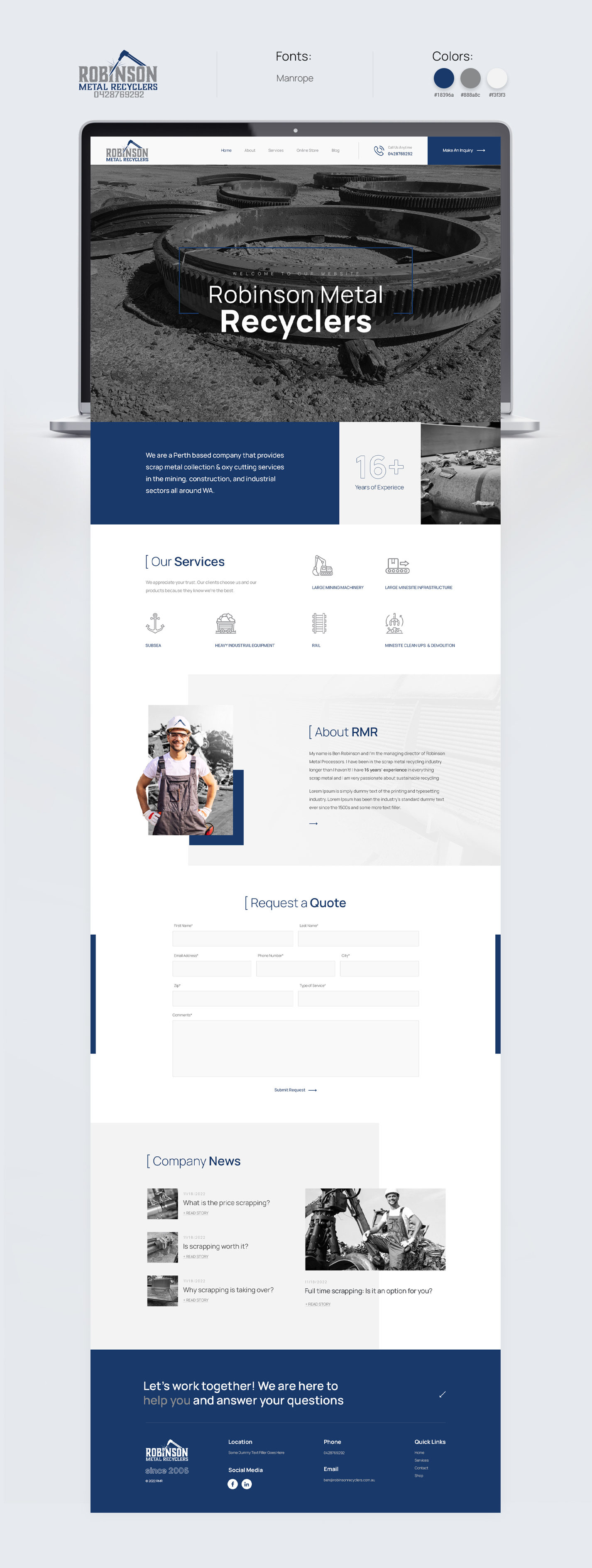 Web Design by PP² for Robinson Metal Recyclers | Design #29542060