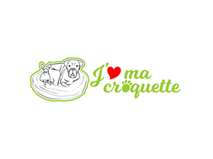 J’aime ma croquette ,  (remplacer le mot aime par un cœur rouge ) | Logo Design by BNdesigner