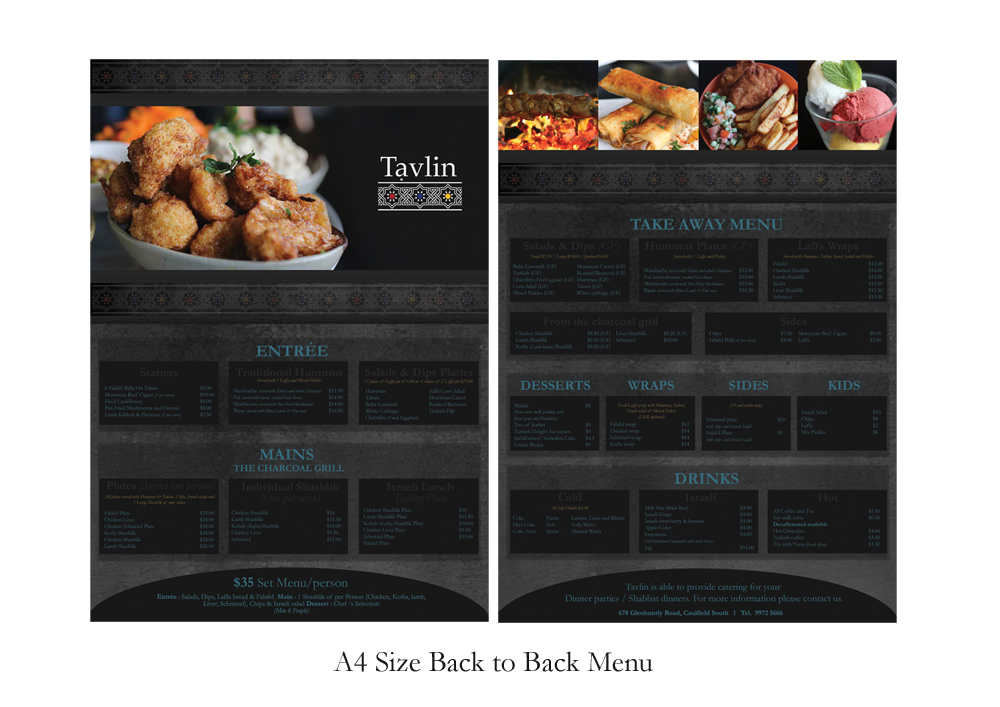 Menu Design by justberry for this project | Design #3140766