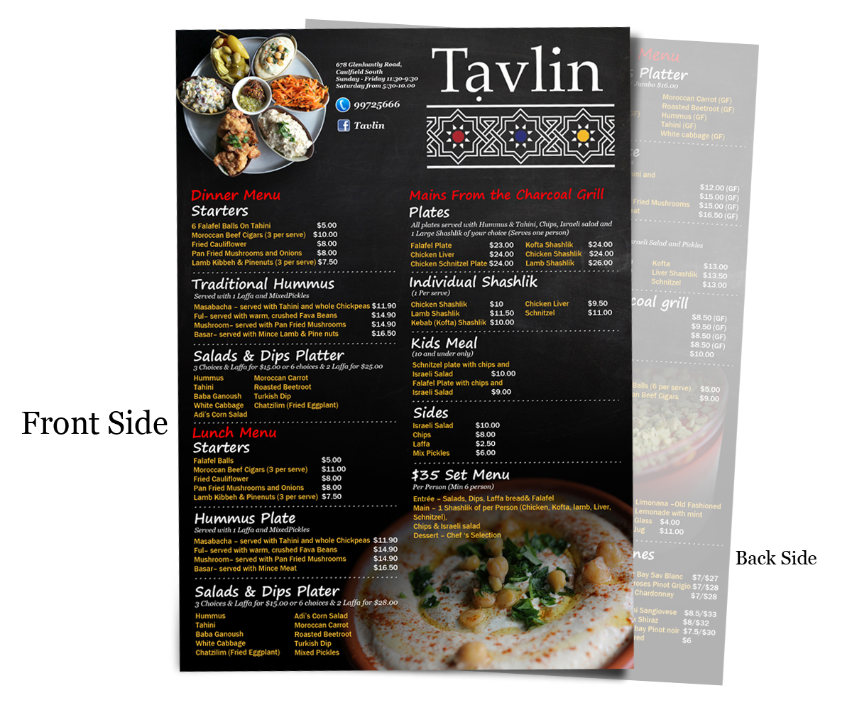 Menu Design by Danny Augustinus, S.Des for this project | Design #3100781