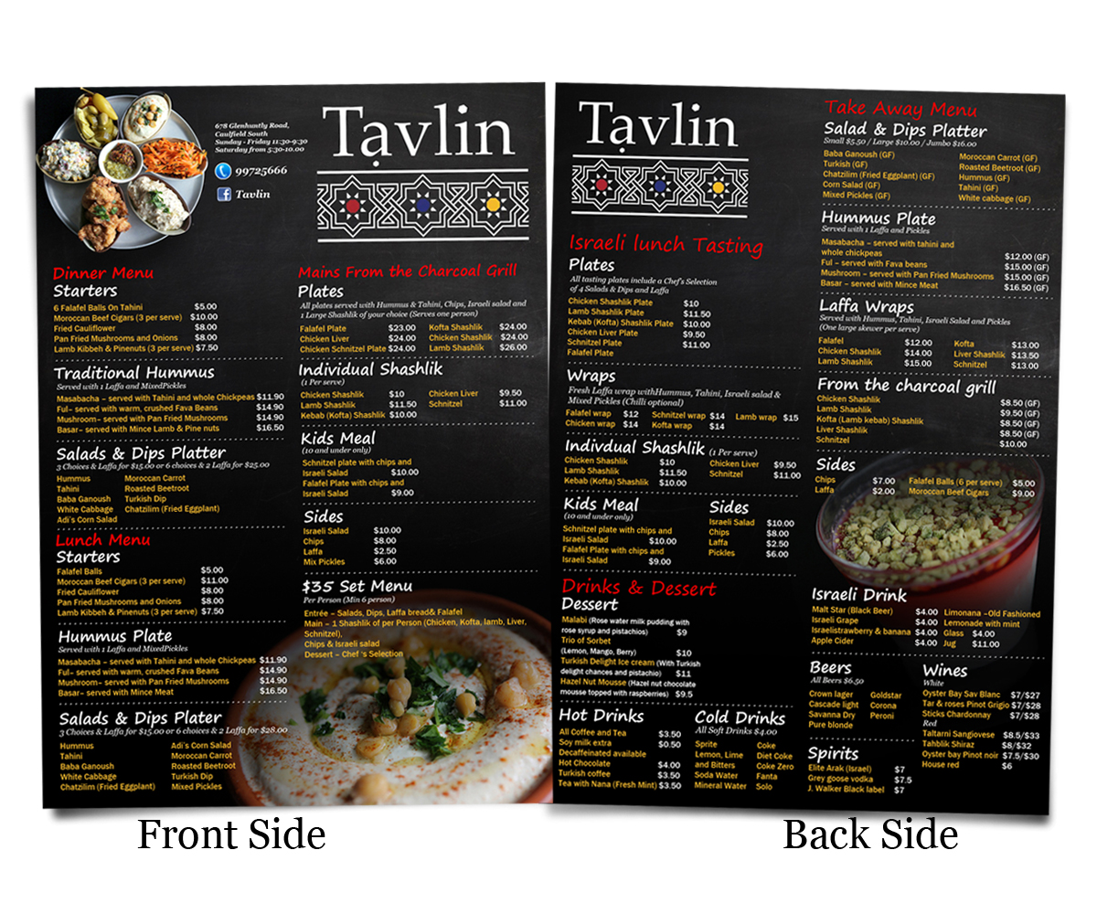 Menu Design by Danny Augustinus, S.Des for this project | Design #3100794