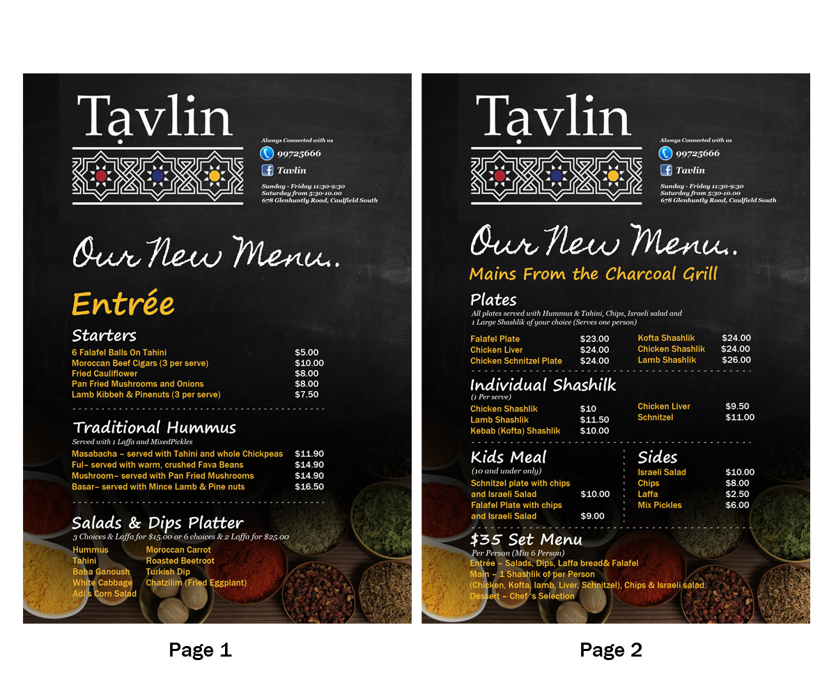 Diseño de Menú por Danny Augustinus, S.Des para este proyecto | Diseño #3112217