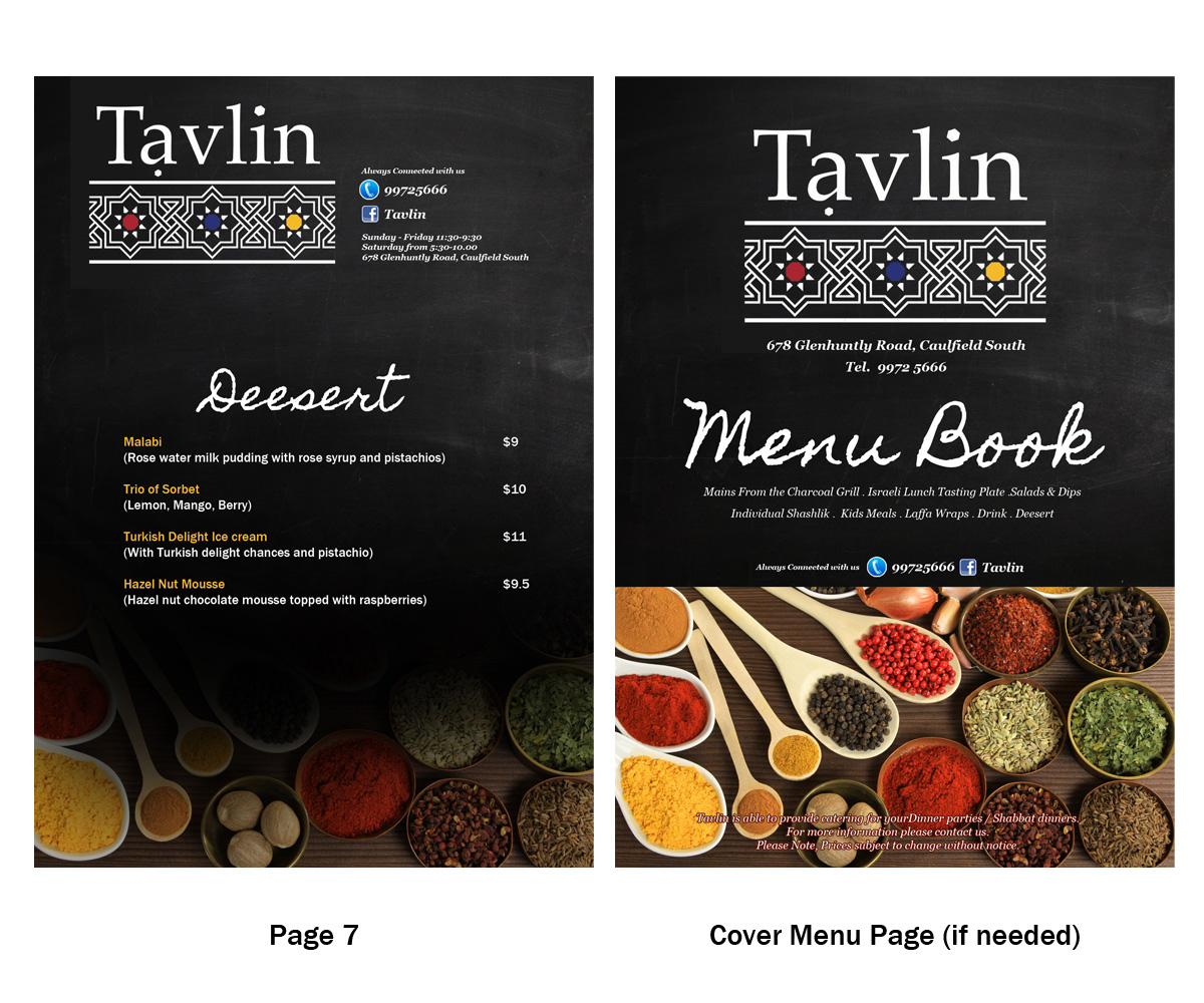 Menu Design by Danny Augustinus, S.Des for this project | Design #3112229