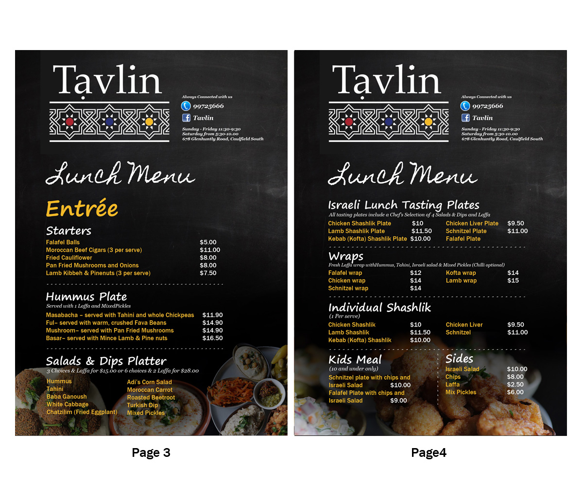 Menu Design by Danny Augustinus, S.Des for this project | Design #3173437