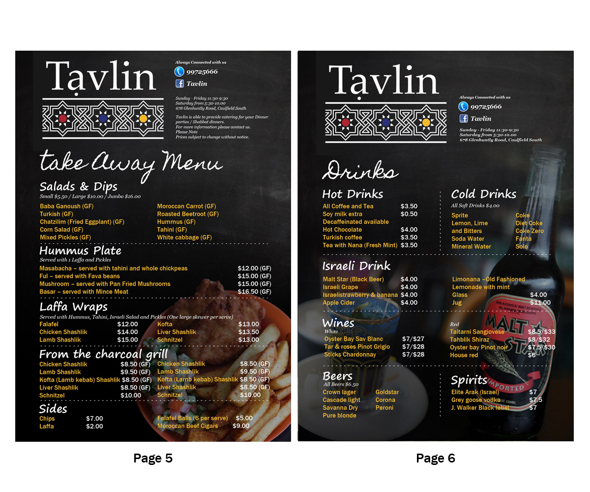 Menu Design by Danny Augustinus, S.Des for this project | Design #3173449