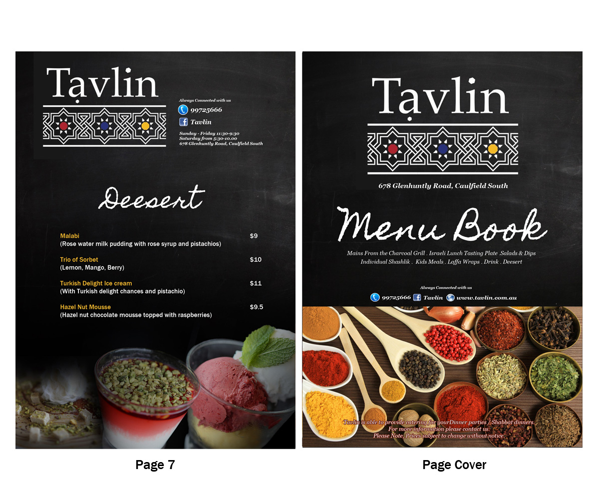 Menu Design by Danny Augustinus, S.Des for this project | Design #3173473