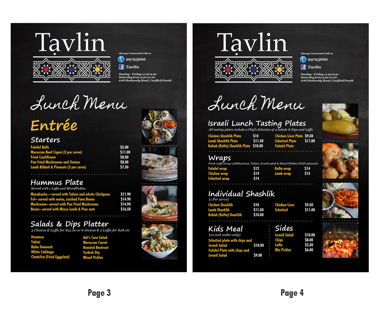 Menu Design by Danny Augustinus, S.Des for this project | Design #3179642