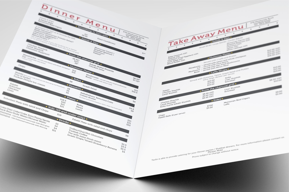 Menu Design by Vinchi for this project | Design #3174651