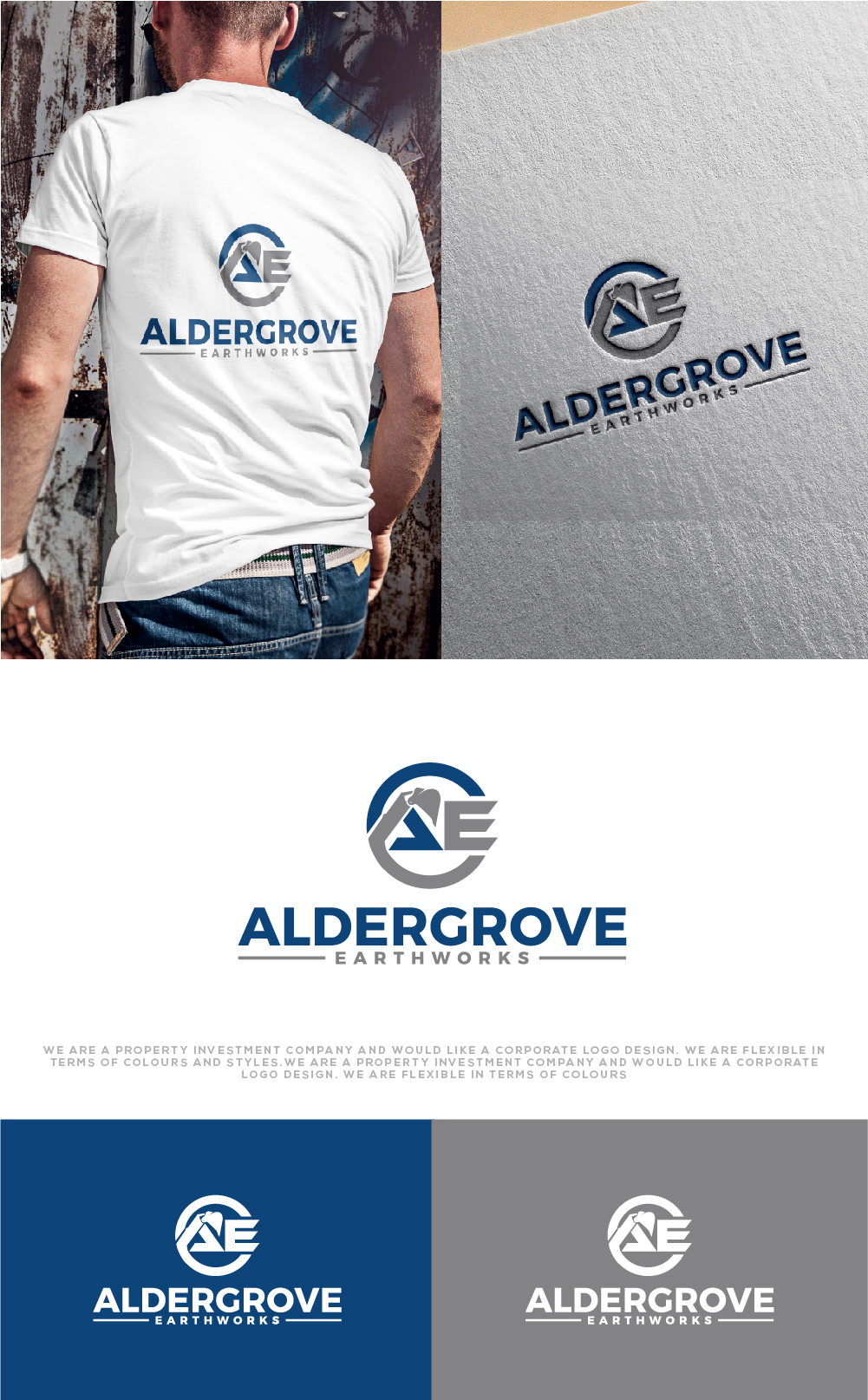 Logo Design by AlphabetZero.co.uk for Aldergrove Earthworks llc | Design #29580952