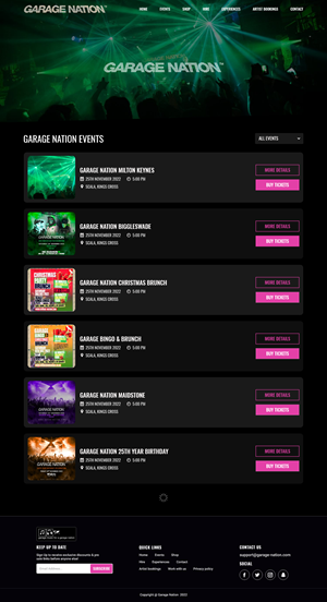 Design refresh / update on current website (design only)