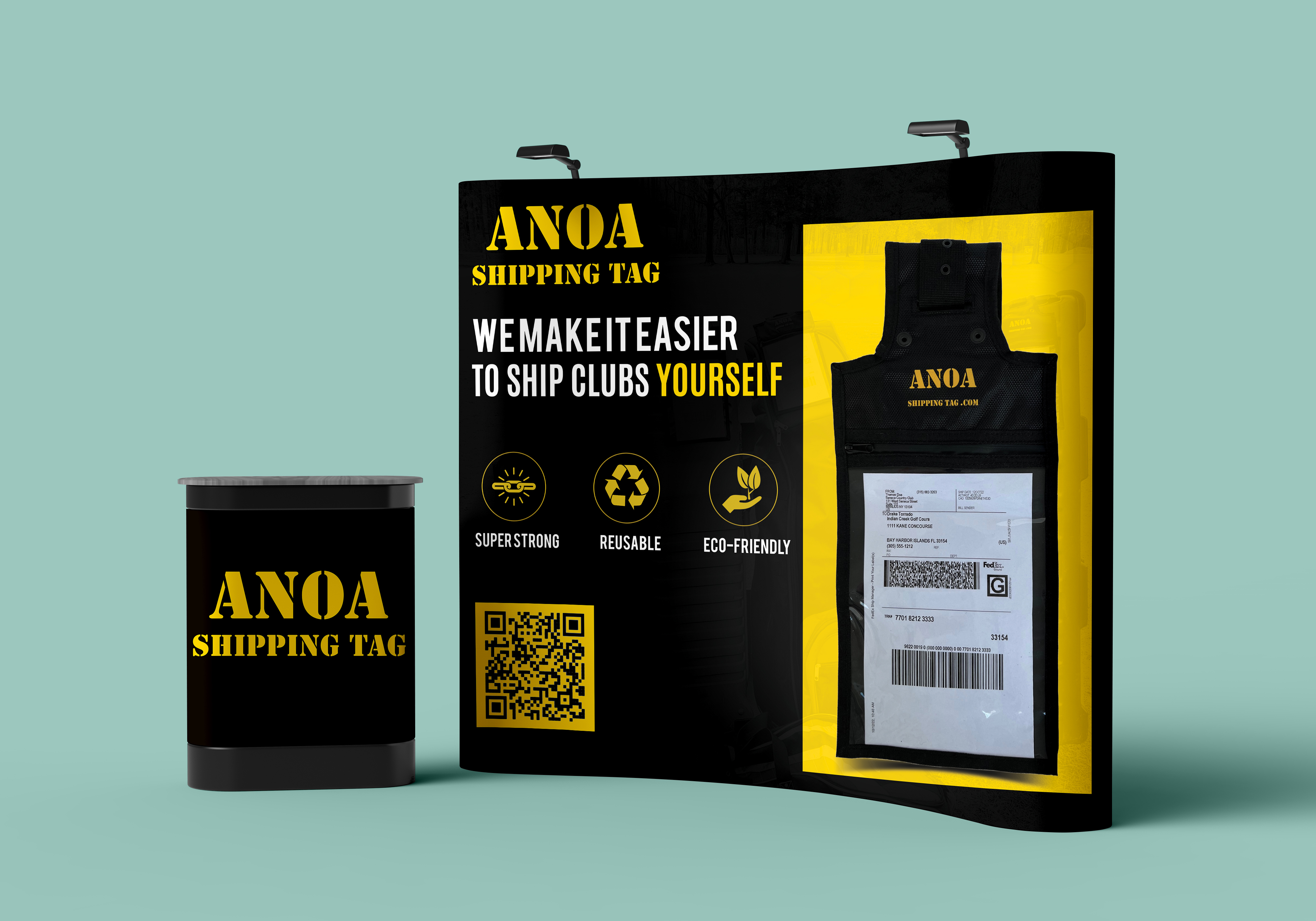 Trade Show Booth Design by Sun Creative for ANOA SHIPPING TAG | Design #29591974
