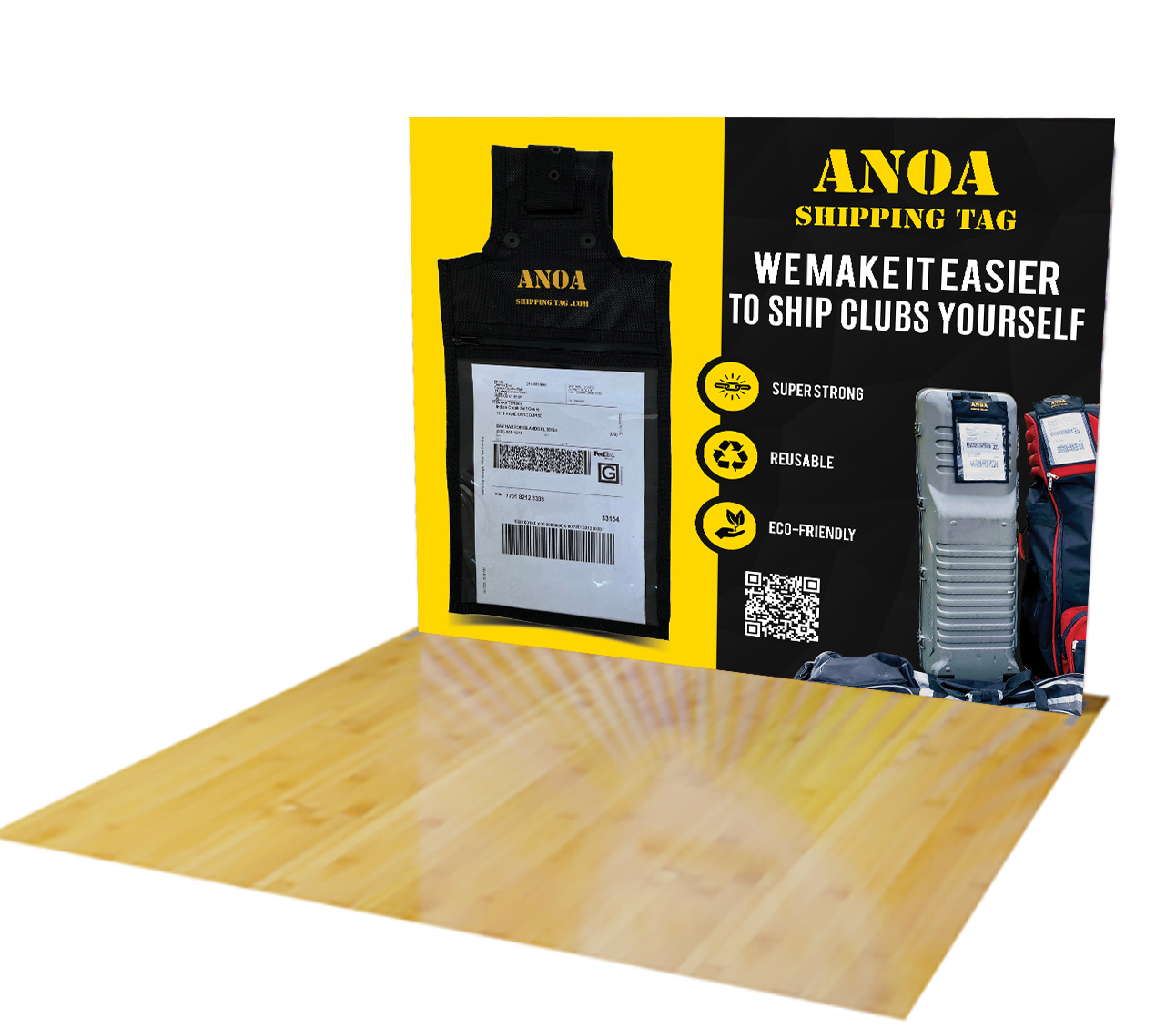 Design de Stand d'Exposition par Sun Creative pour ANOA SHIPPING TAG | Design #29605694