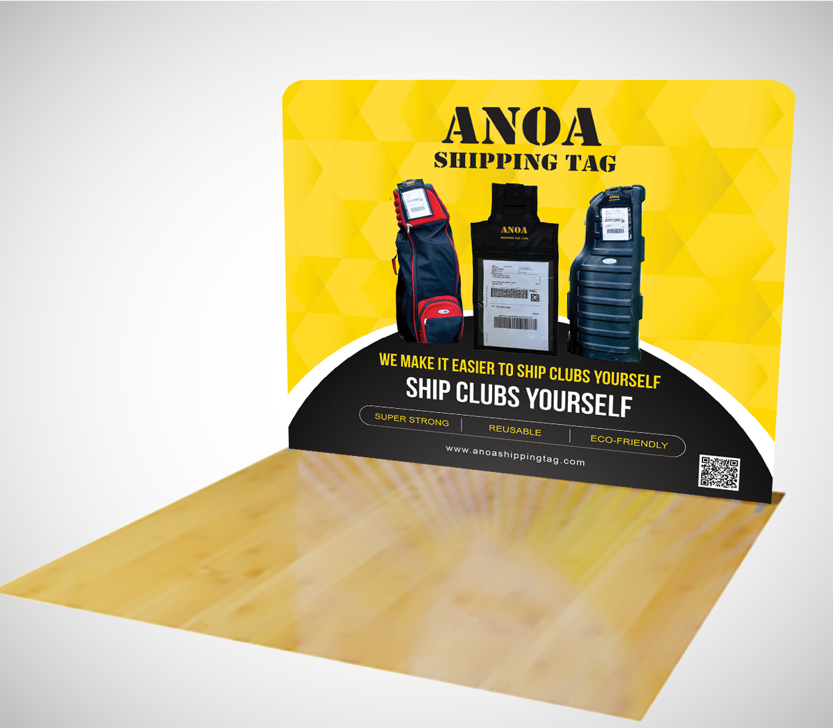Trade Show Booth Design by alex989 for ANOA SHIPPING TAG | Design #29597153