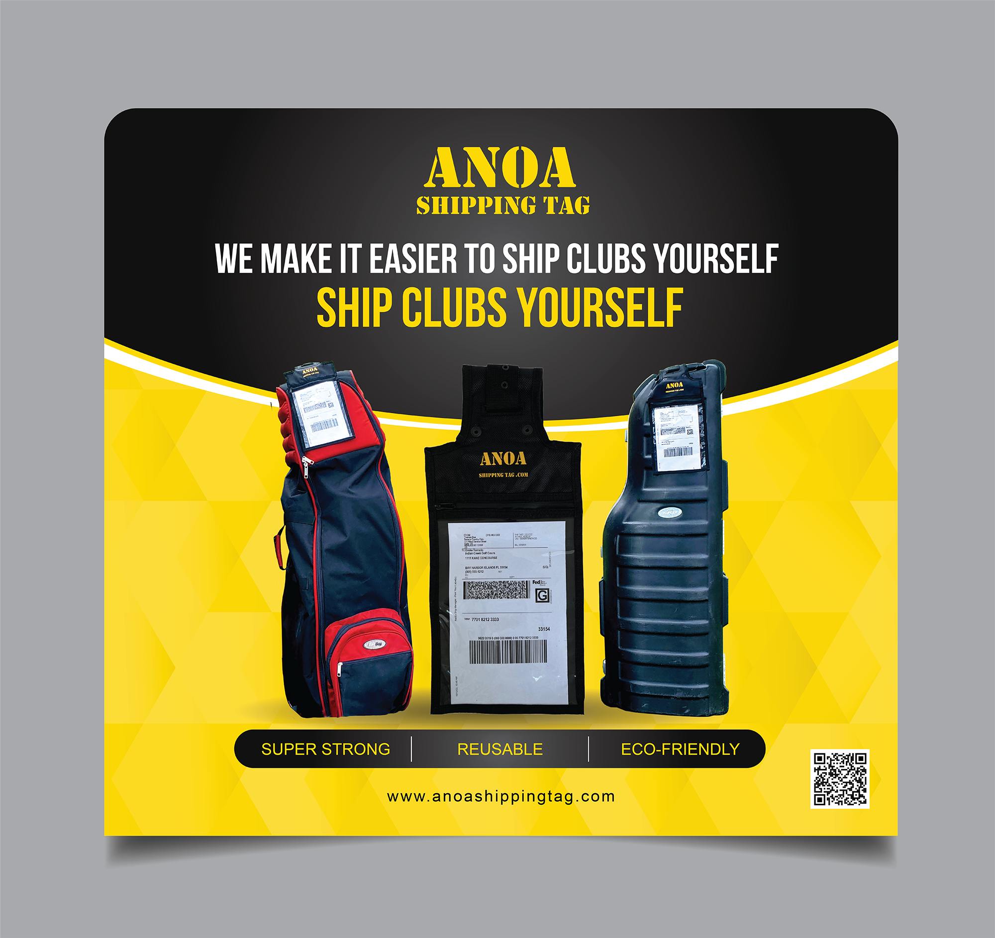 Trade Show Booth Design by alex989 for ANOA SHIPPING TAG | Design #29597217