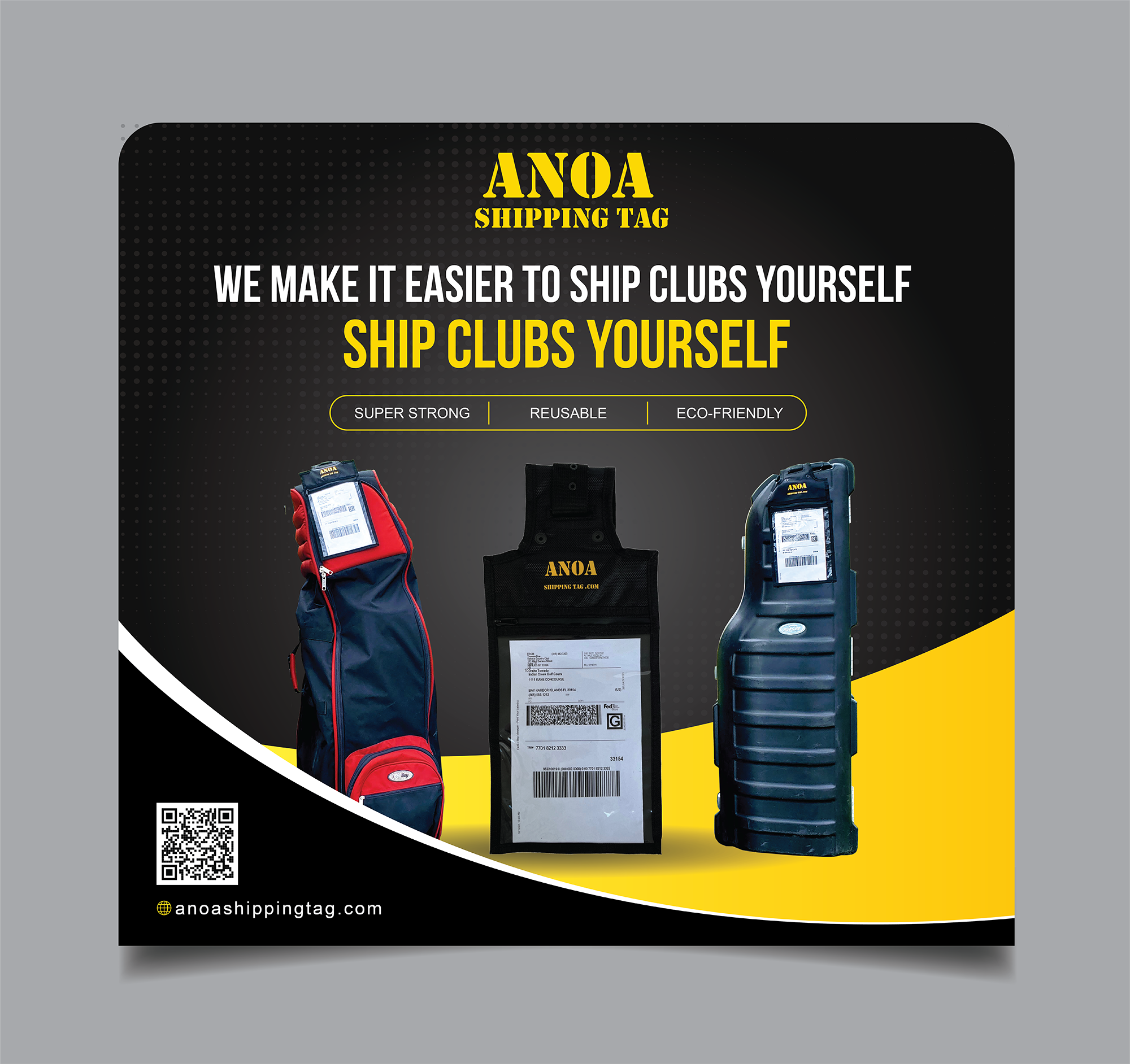 Trade Show Booth Design by alex989 for ANOA SHIPPING TAG | Design #29597351