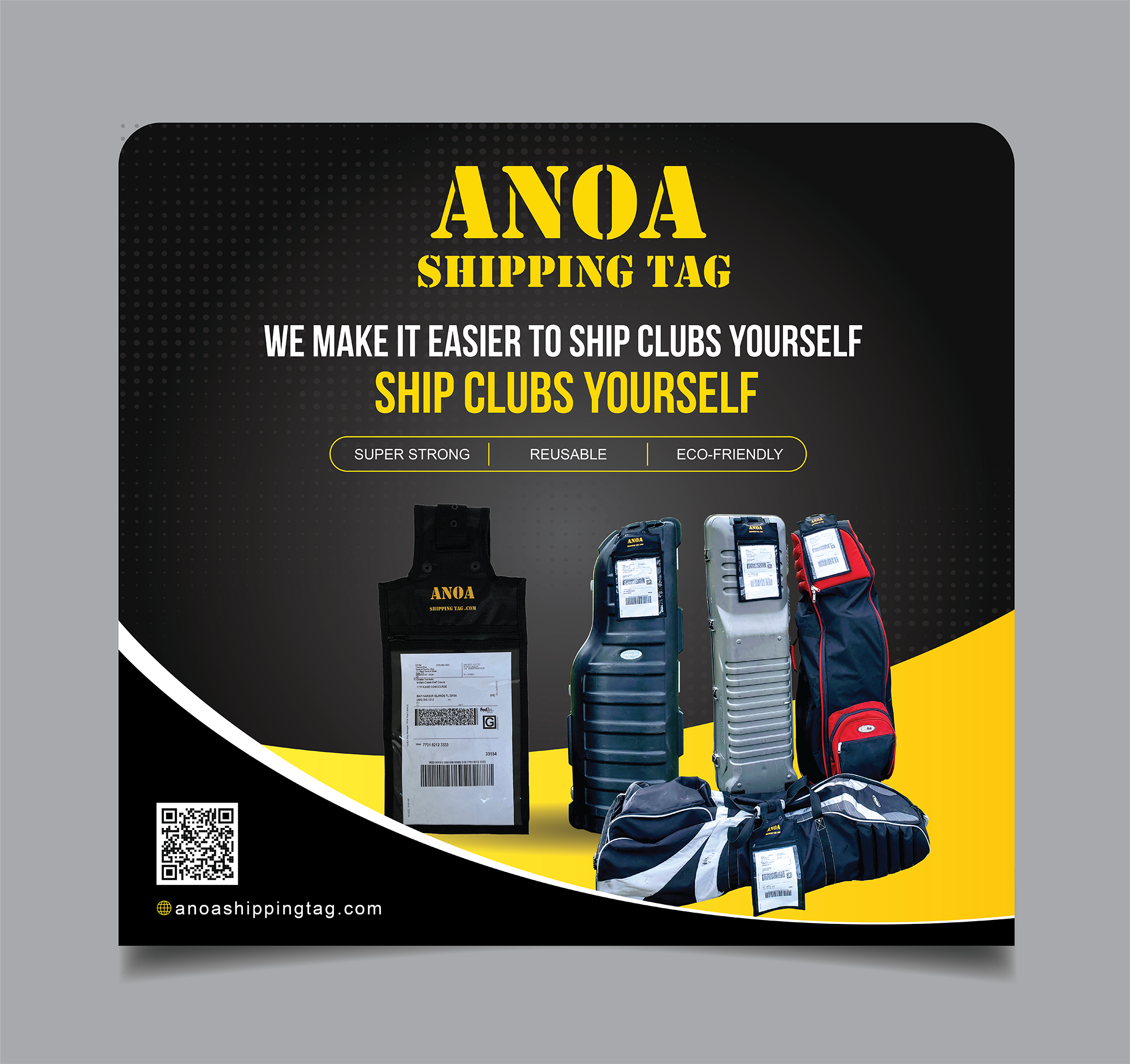Trade Show Booth Design by alex989 for ANOA SHIPPING TAG | Design #29602321