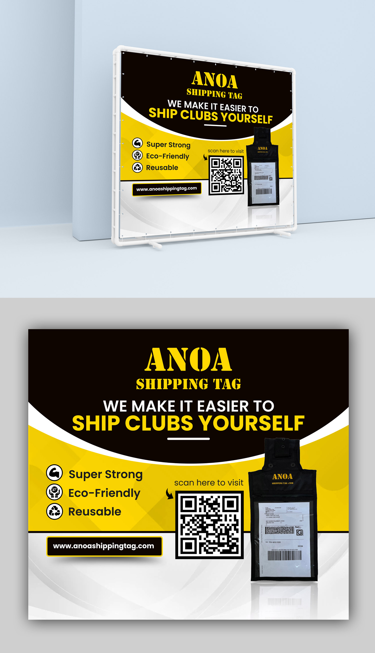 Trade Show Booth Design by debdesign for ANOA SHIPPING TAG | Design #29593940