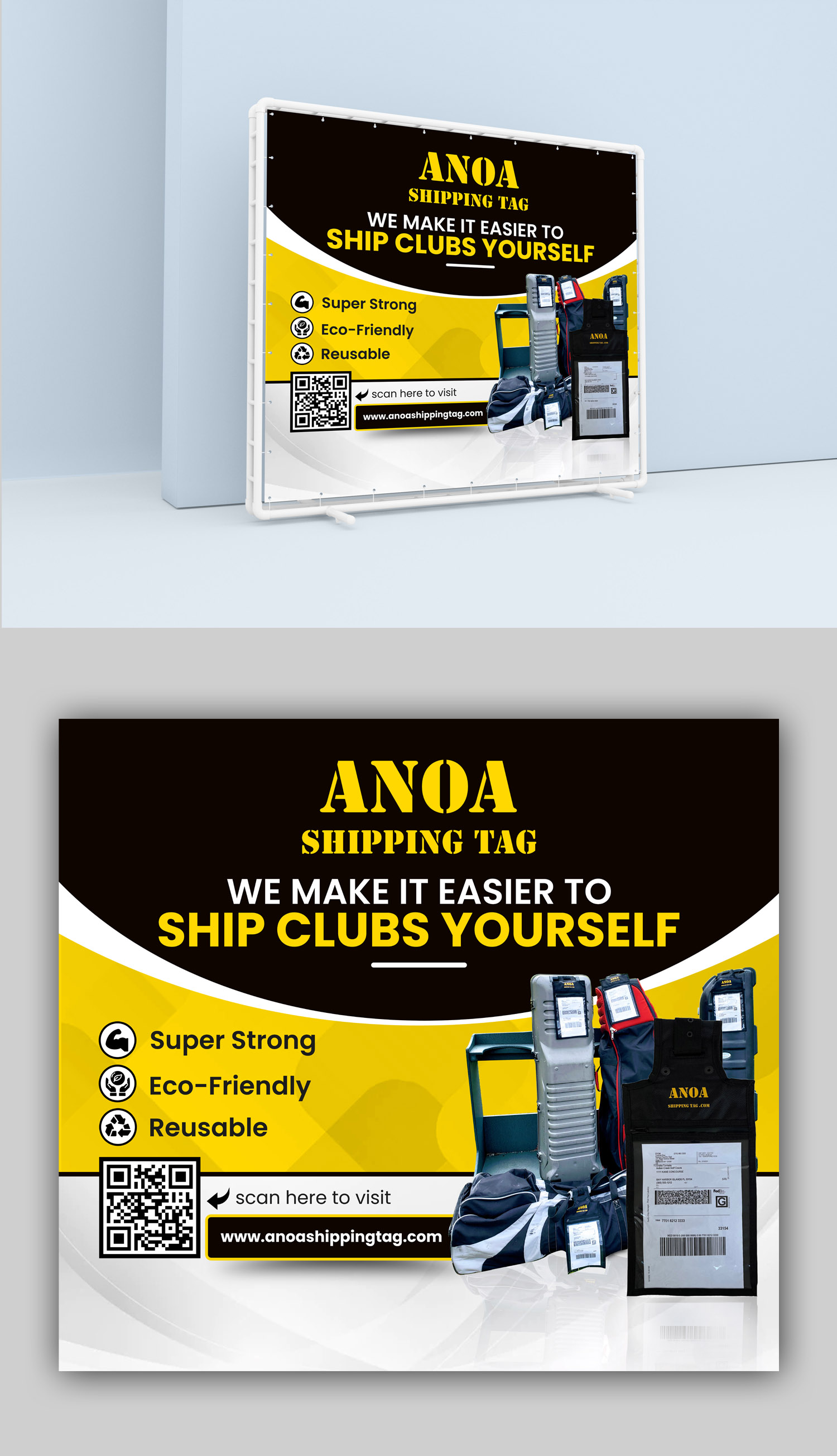 Trade Show Booth Design by debdesign for ANOA SHIPPING TAG | Design #29593941