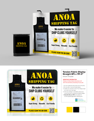 Trade Show Booth Design by SAI DESIGNS for ANOA SHIPPING TAG | Design: #29630374