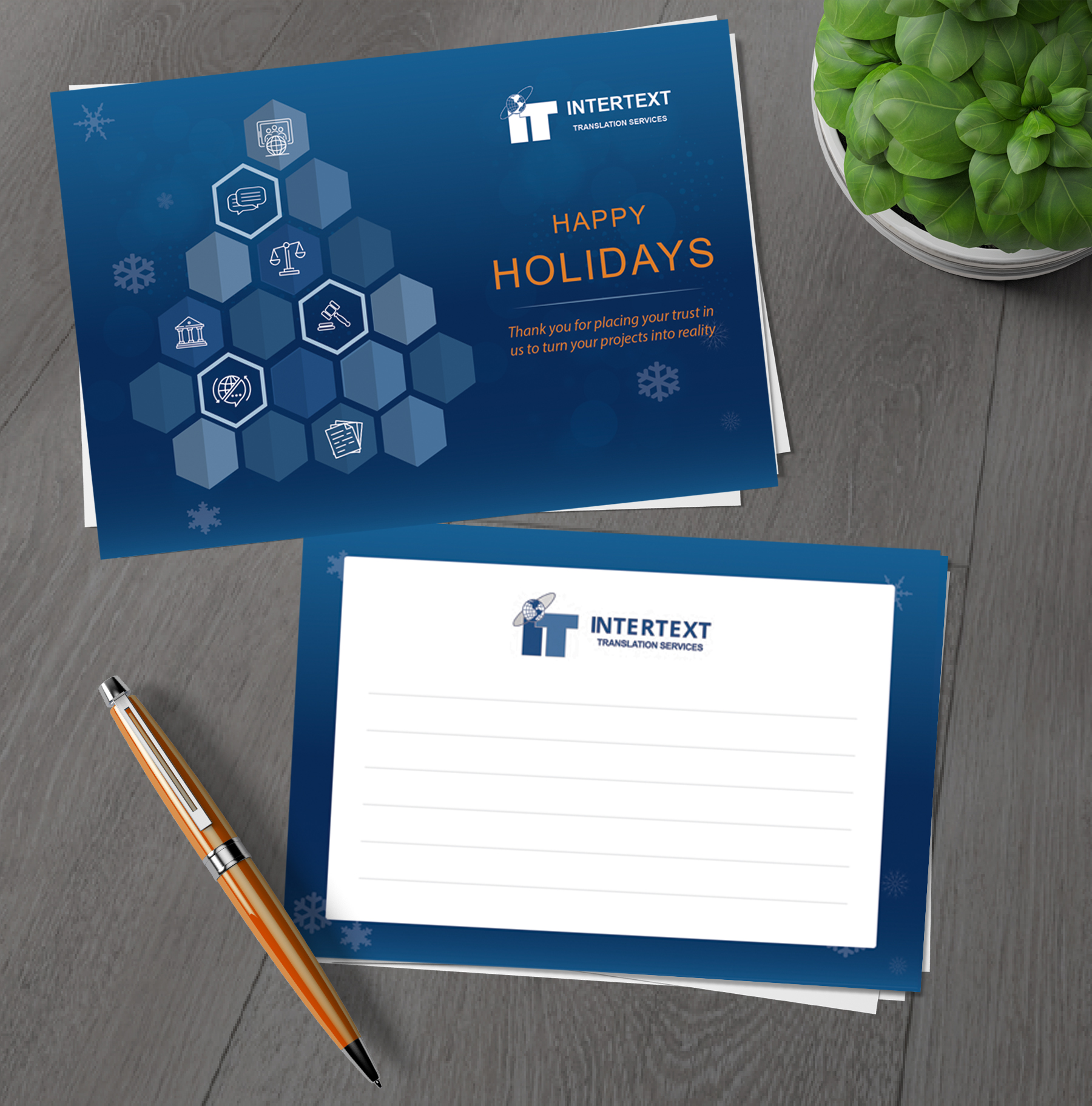 Greeting Card Design by alex989 for INTERTEXT Traducción y documentación multilingüe, S.L. | Design #29662336