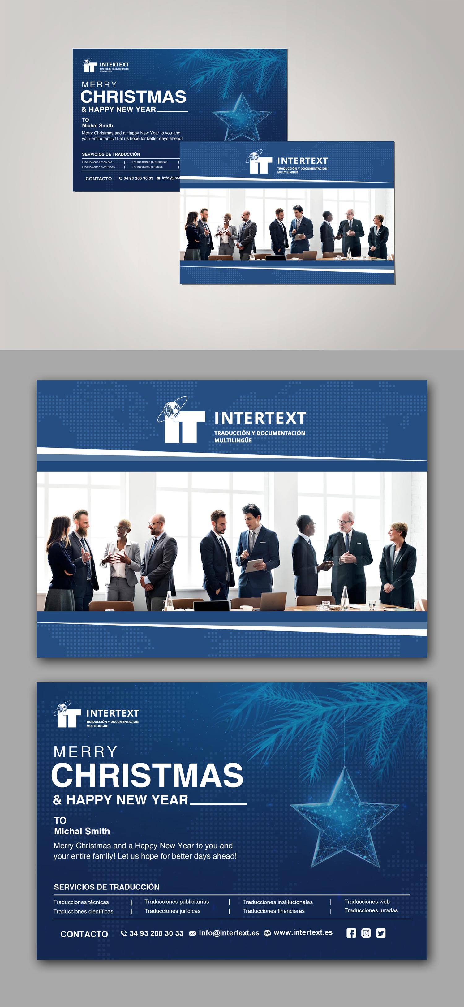 Diseño de Tarjeta de Felicitación por debdesign para INTERTEXT Traducción y documentación multilingüe, S.L. | Diseño #29610120