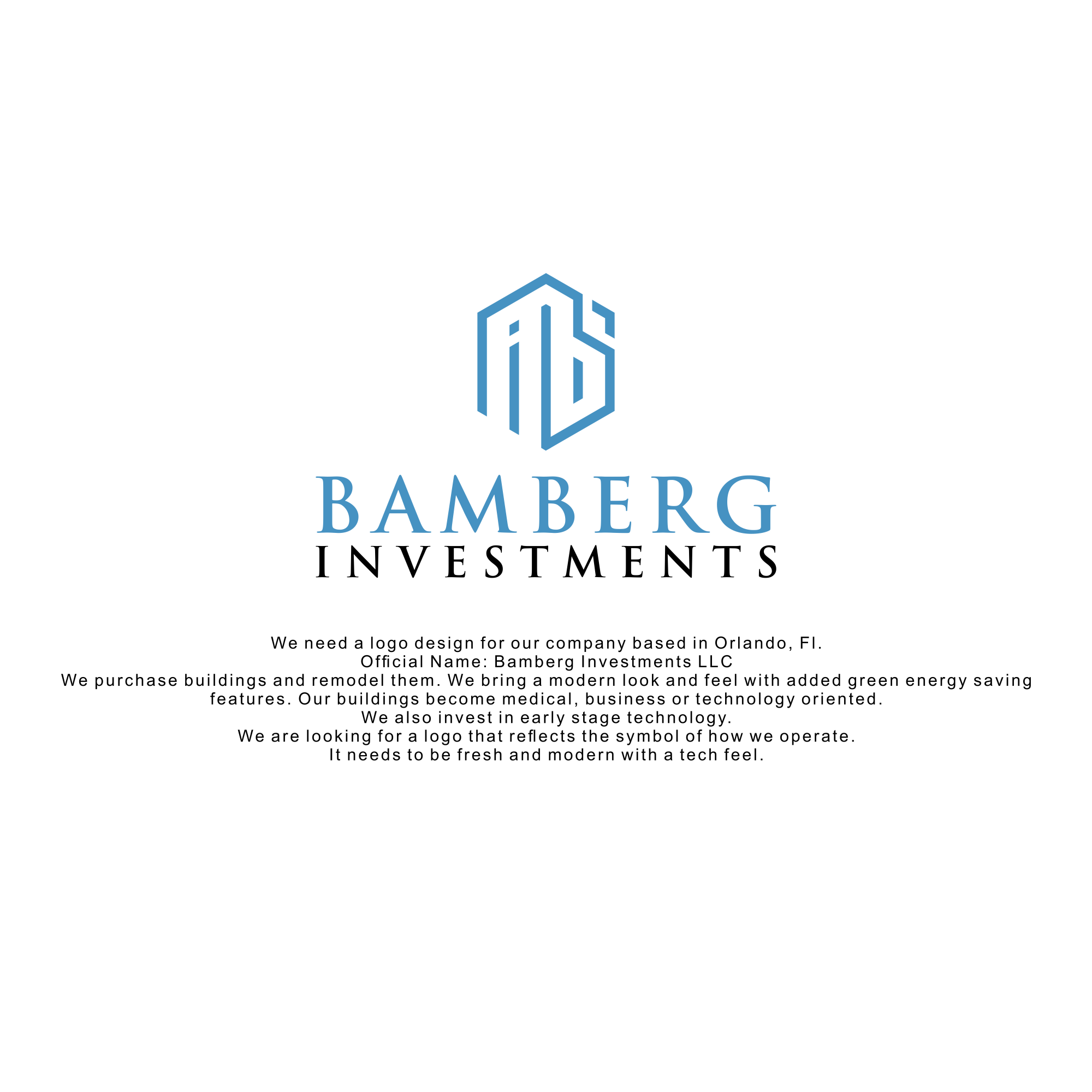 Serious, Modern Logo Design for Bamberg Investments by ayacas Design