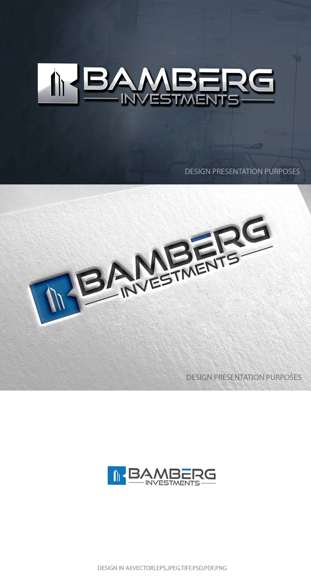 Serious, Modern Logo Design for Bamberg Investments by graphicevolution
