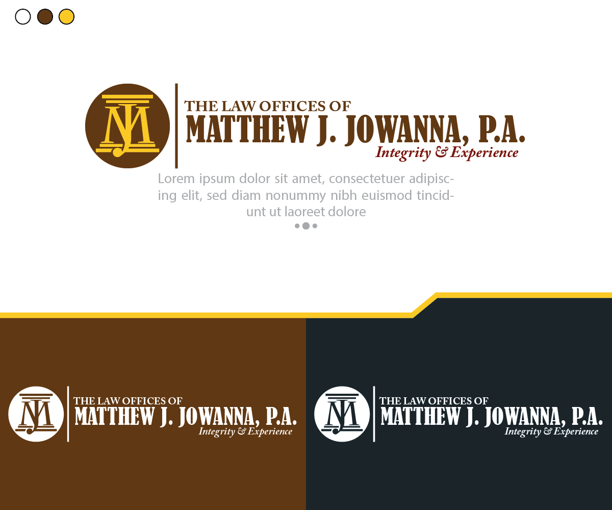 Logo-Design von tridsgn für The Law Offices of Matthew J. Jowanna, P.A. | Design #29622903
