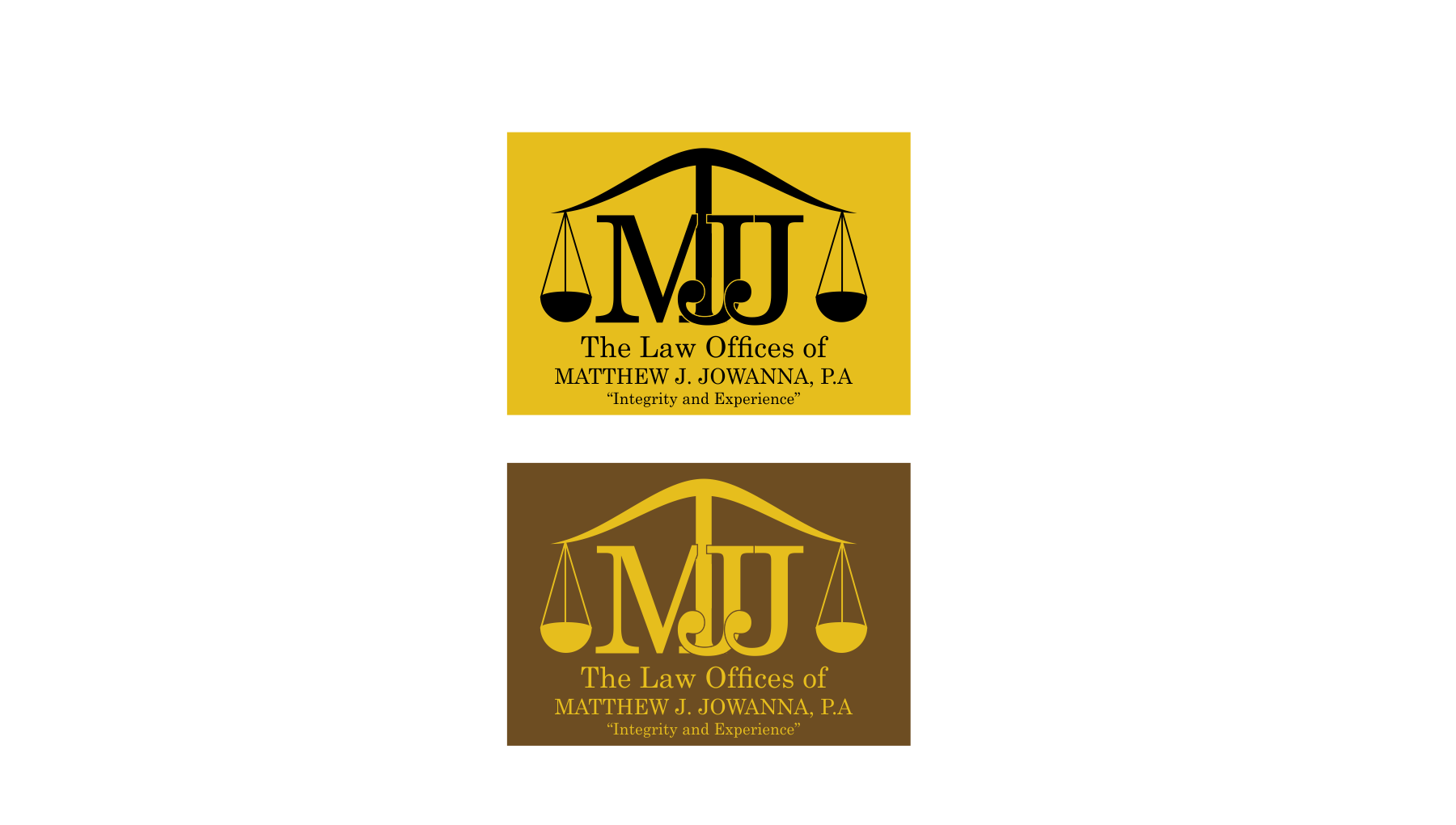 Logo Design by Kumud Asthana for The Law Offices of Matthew J. Jowanna, P.A. | Design #29651779