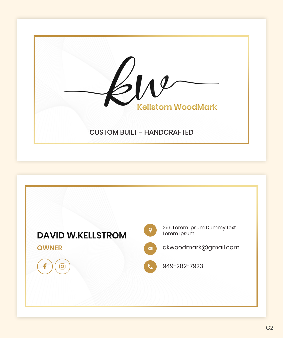Business Card Design by pb for Kellstrom Woodmark LLC. | Design #29628099