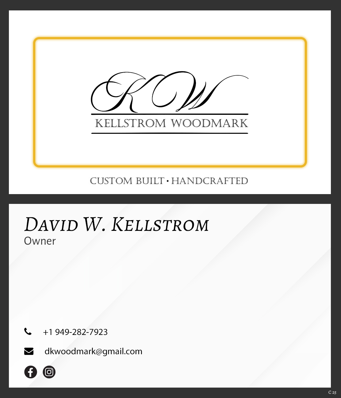 Visitenkarten-Design von pb für Kellstrom Woodmark LLC. | Design #29628100