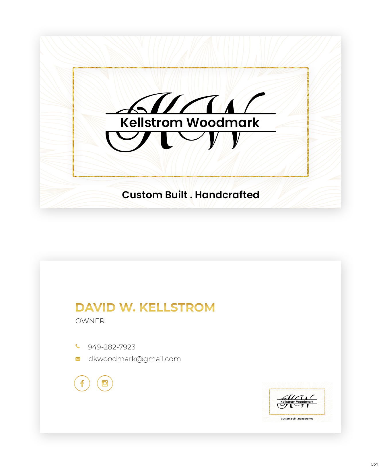 Business Card Design by pb for Kellstrom Woodmark LLC. | Design #29628110
