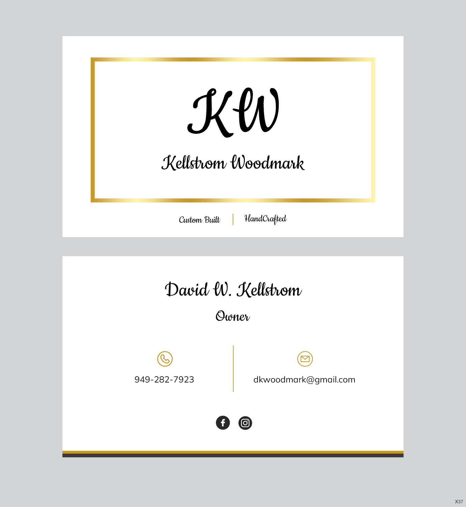 Visitenkarten-Design von pb für Kellstrom Woodmark LLC. | Design #29628120