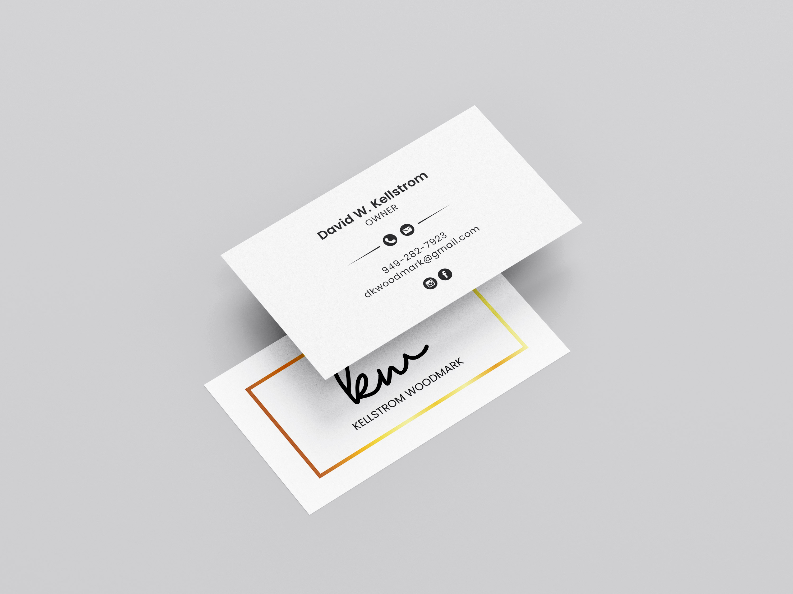 Business Card Design by JK18 for Kellstrom Woodmark LLC. | Design #29616814