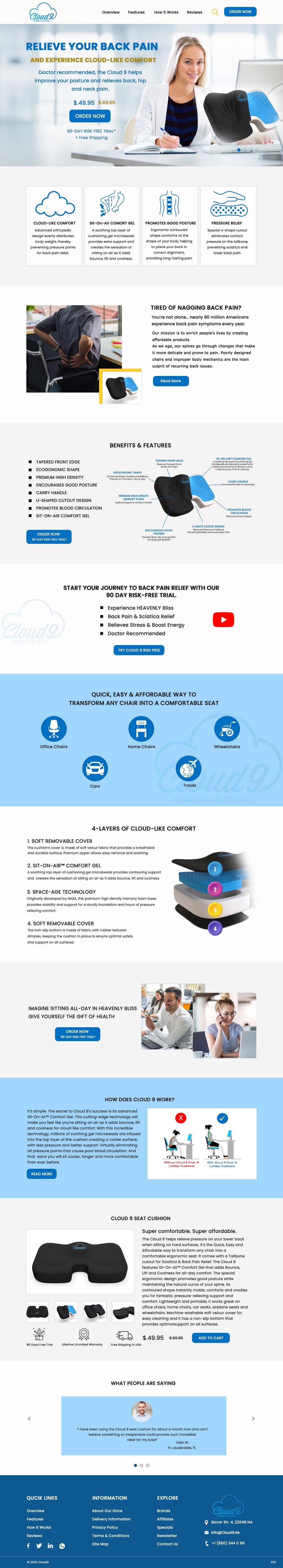 Shopify Design by pb for Cloud 9 Pillows & More  LLC  | Design #29639266