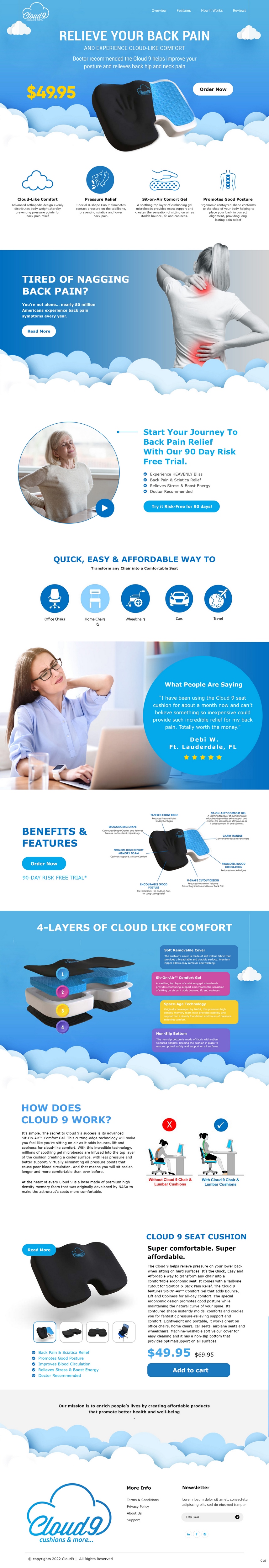 Shopify Design by pb for Cloud 9 Pillows & More  LLC  | Design #29641004