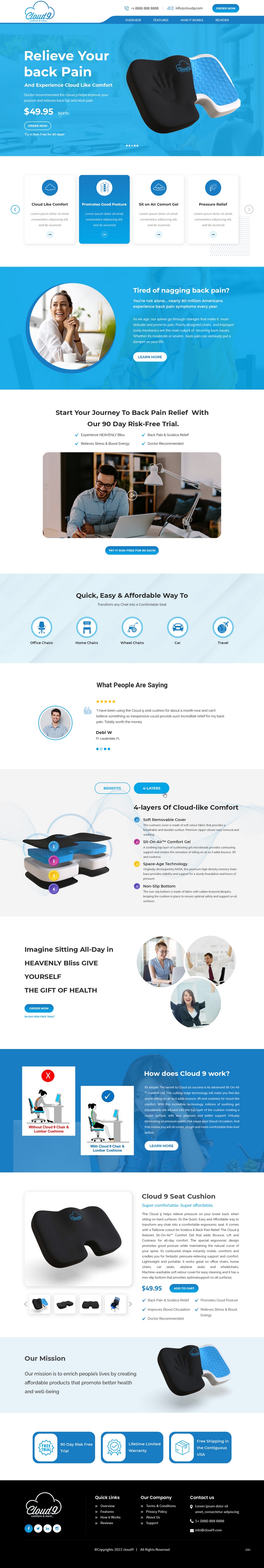 Shopify Design by pb for Cloud 9 Pillows & More  LLC  | Design #29646679