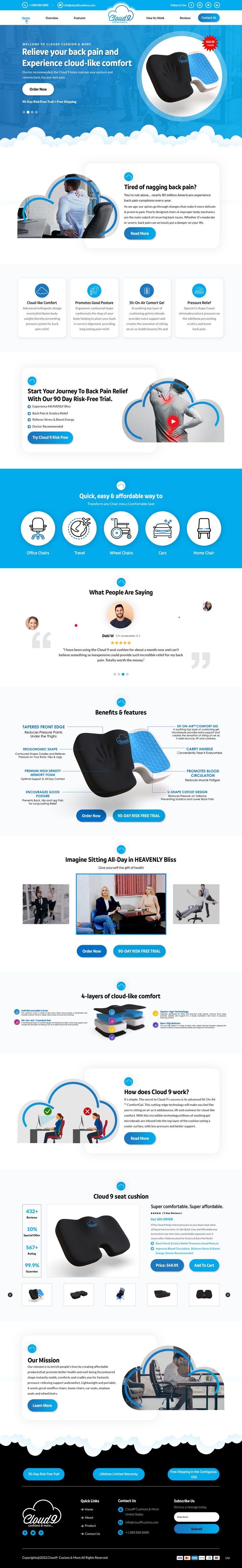 Shopify Design by pb for Cloud 9 Pillows & More  LLC  | Design #29646681