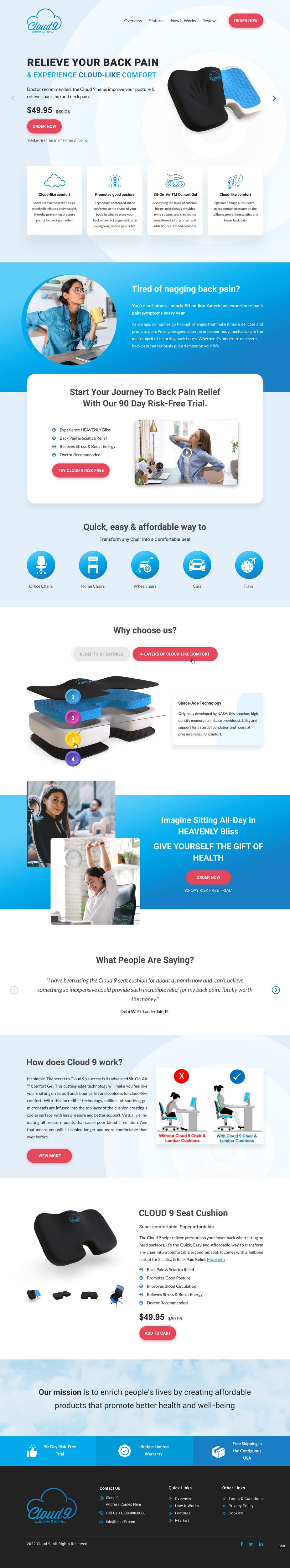 Shopify Design by pb for Cloud 9 Pillows & More  LLC  | Design #29646683