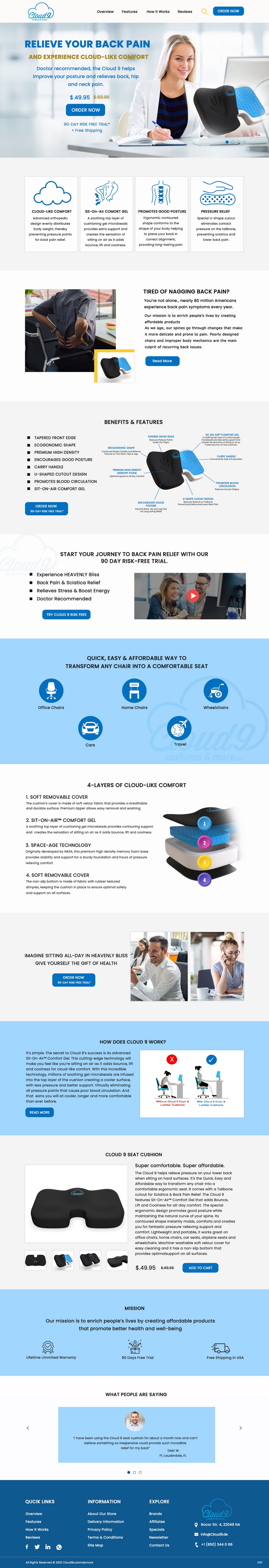 Shopify Design by pb for Cloud 9 Pillows & More  LLC  | Design #29646687