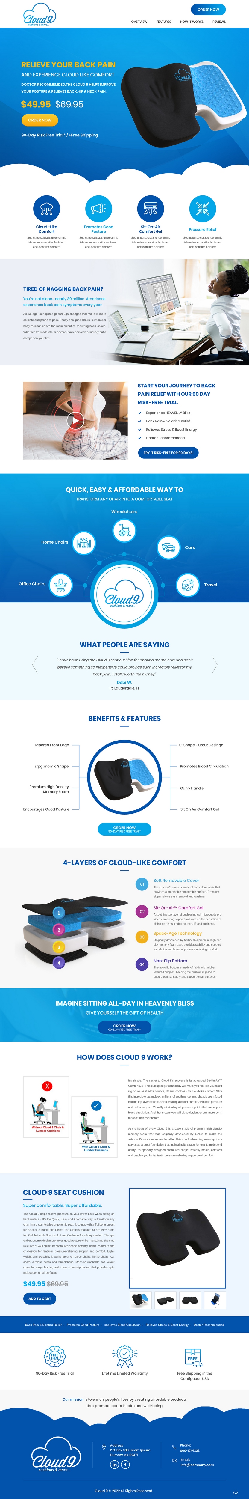 Shopify Design by pb for Cloud 9 Pillows & More  LLC  | Design #29652274